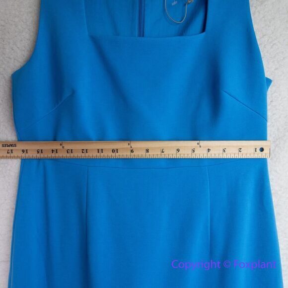 New! BOSS Domeja Square Neck Sheath Dress in Brilliant Blue, US size 10 - Picture 7 of 16